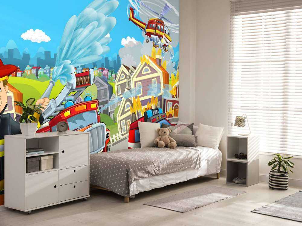Straż pożarna w pokoju dziecięcym