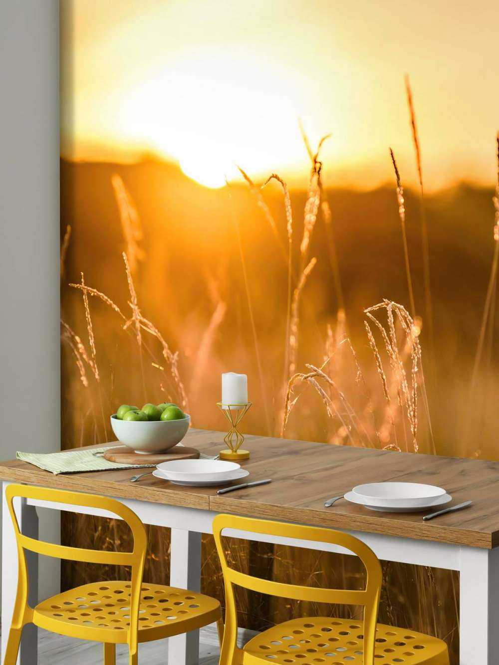 Zachód słońca między ziarnami