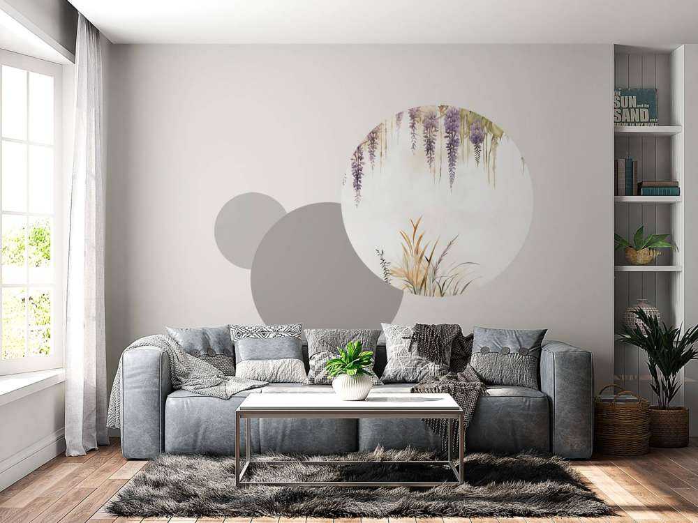 Wisteria i trawy polne niebieskie