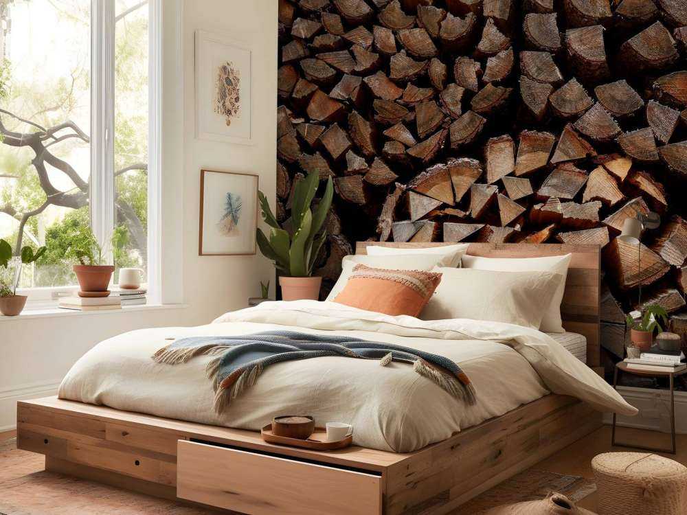 Okrągłe stosy drewna