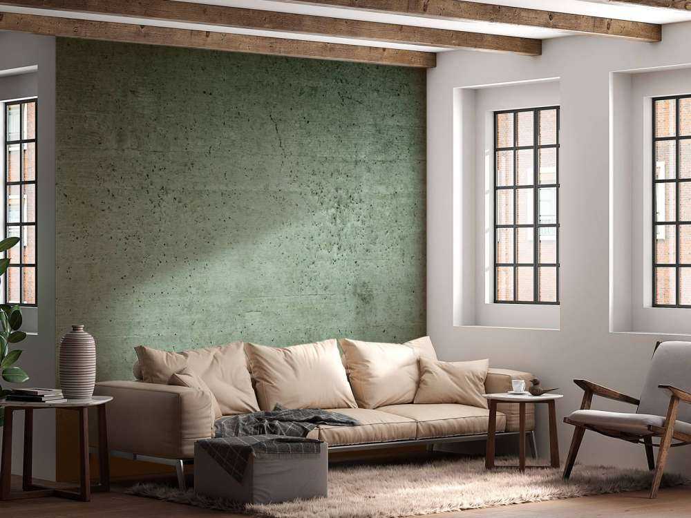 Zielona betonowa ściana
