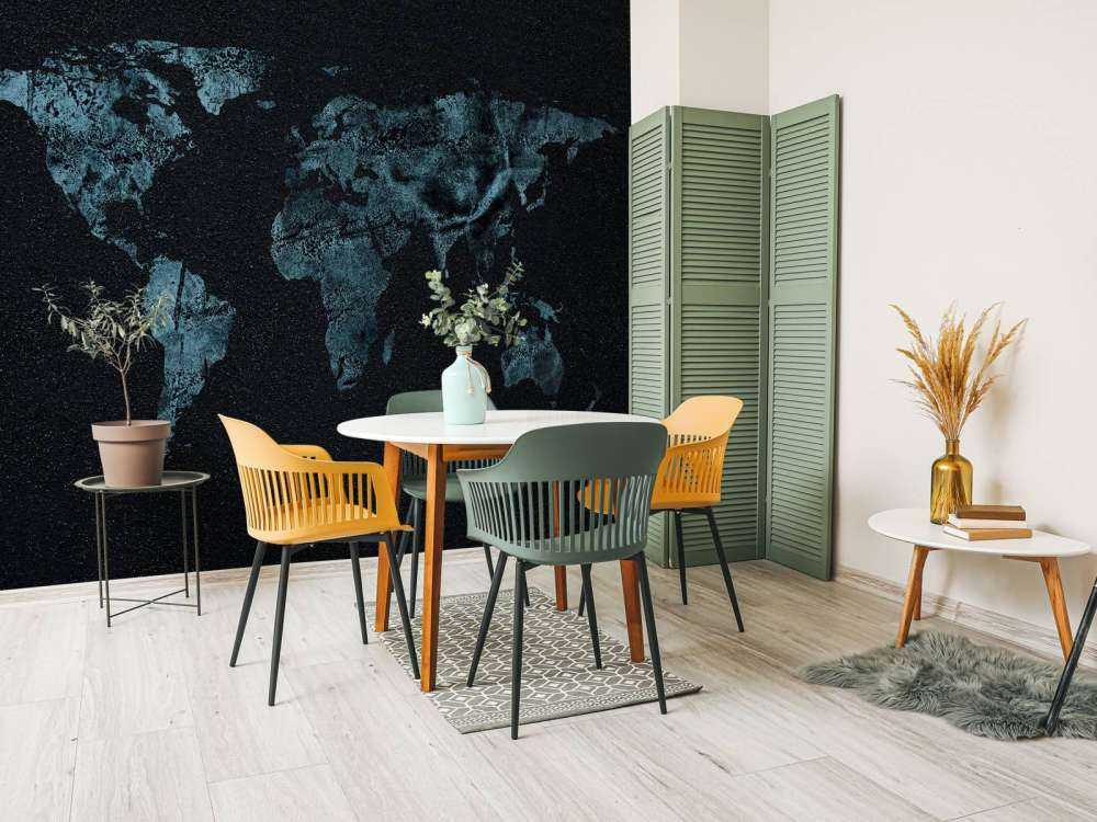 Niebieska mapa świata