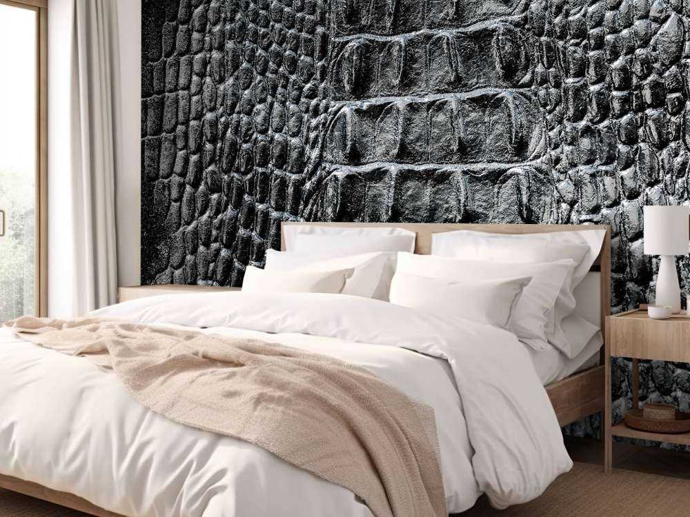 Skóra krokodyla w kolorze czarnym