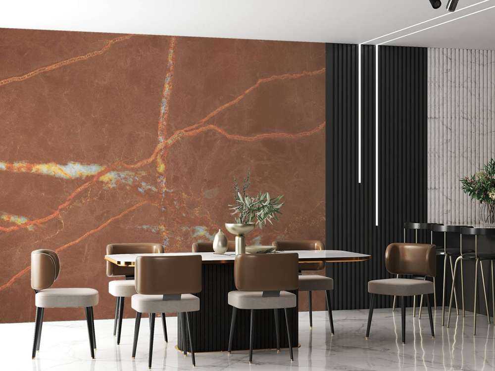 Marmur terakotowy z liniami