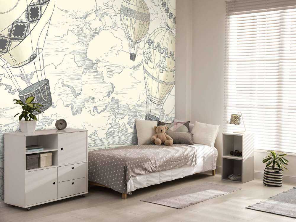 Białe nowoczesne balony na gorące powietrze