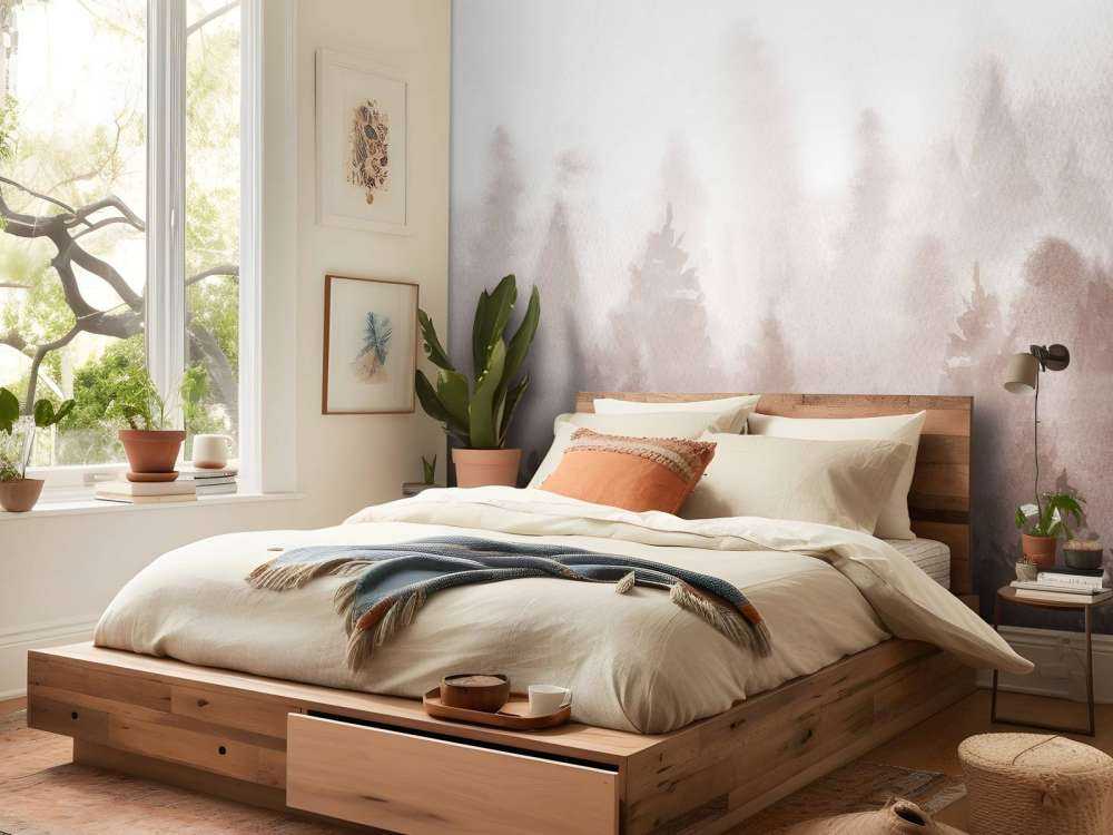 Las wykonany akwarelą