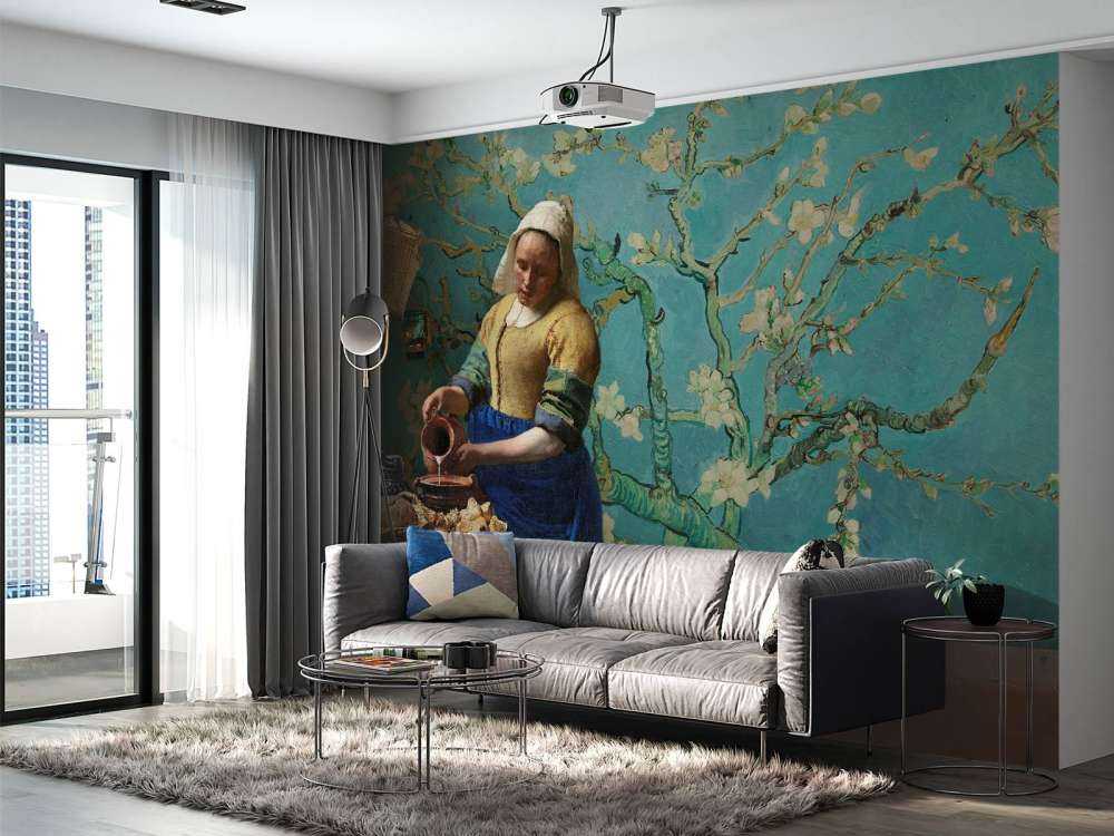 Mleczarka i kwiat migdałowca