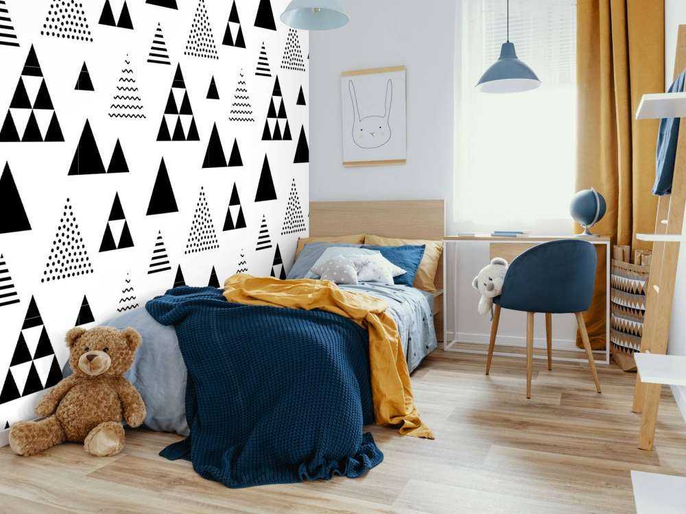 Trójkąty w kolorze czarnym i białym