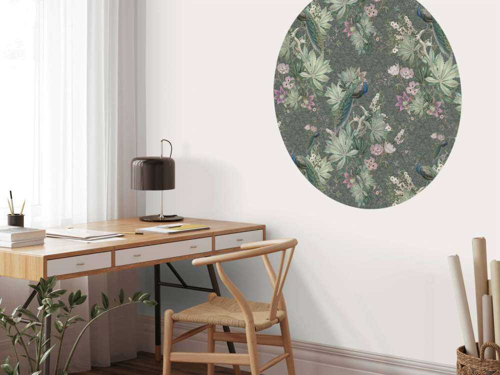 Pawie ogrodowe w stylu vintage - ciemnozielony