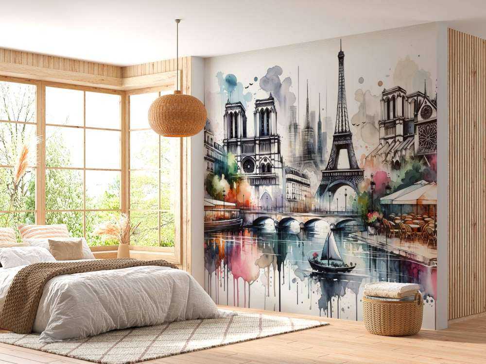 Watercolor Paris Abstract