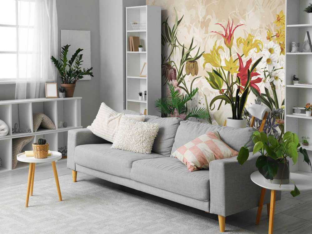 Kwiaty Wiosenne - Ciepły Miodowy Beż