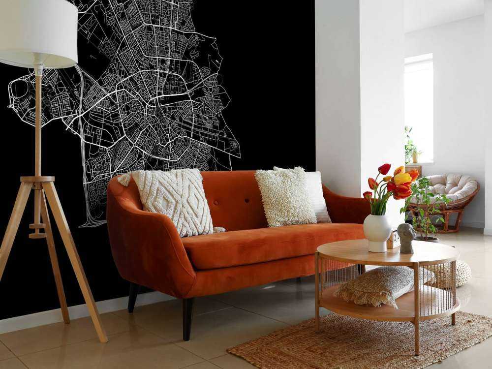 Mapa Eindhoven, czarna