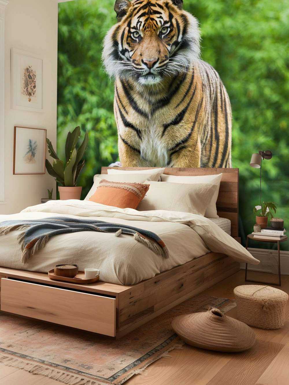 Tygrys stojący na kamieniu