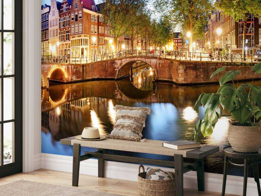 Amsterdam w nocy