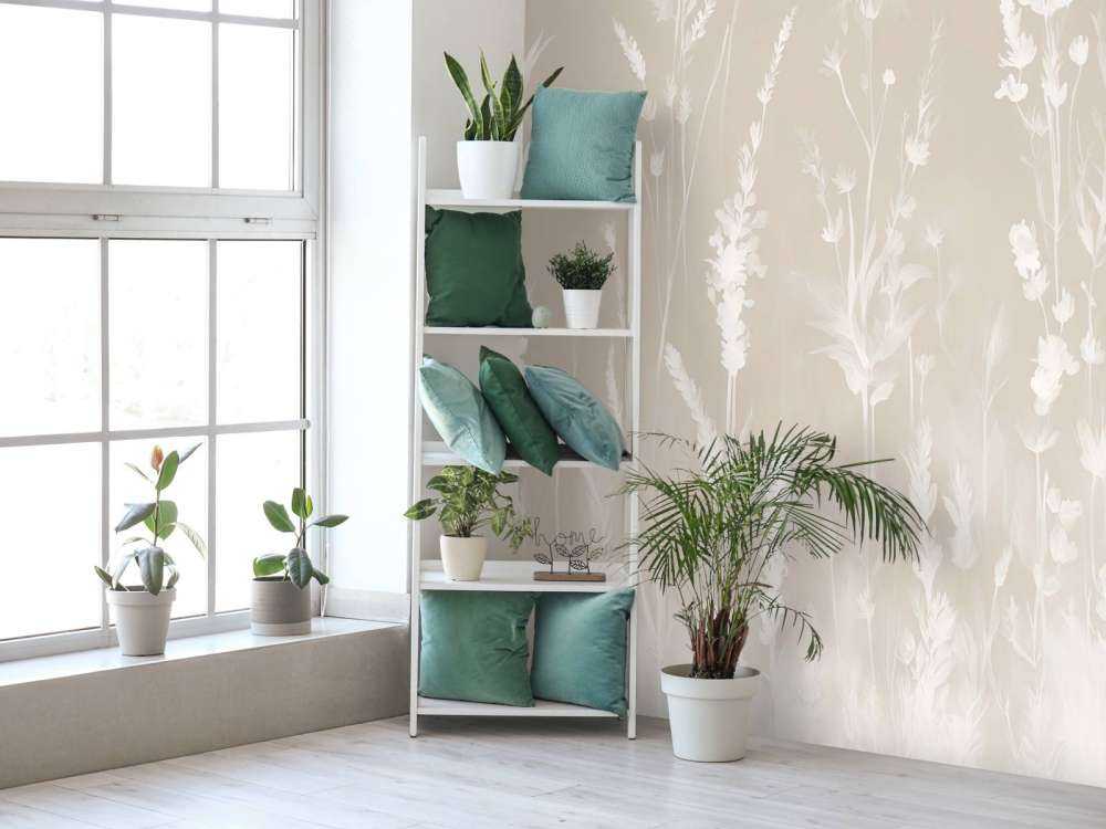 Beżowa Łąka Lawendowa Bezszwowa