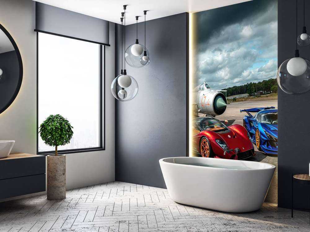 Superauta przy myśliwcu