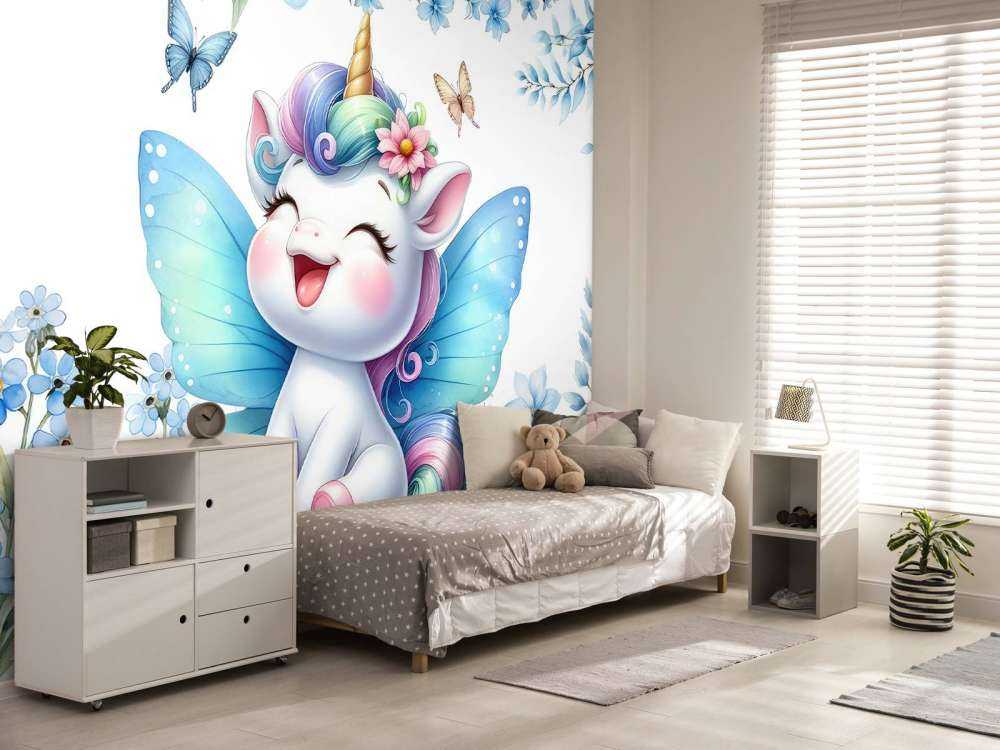 Szczęśliwe wróżki, jednorożec i kwiaty