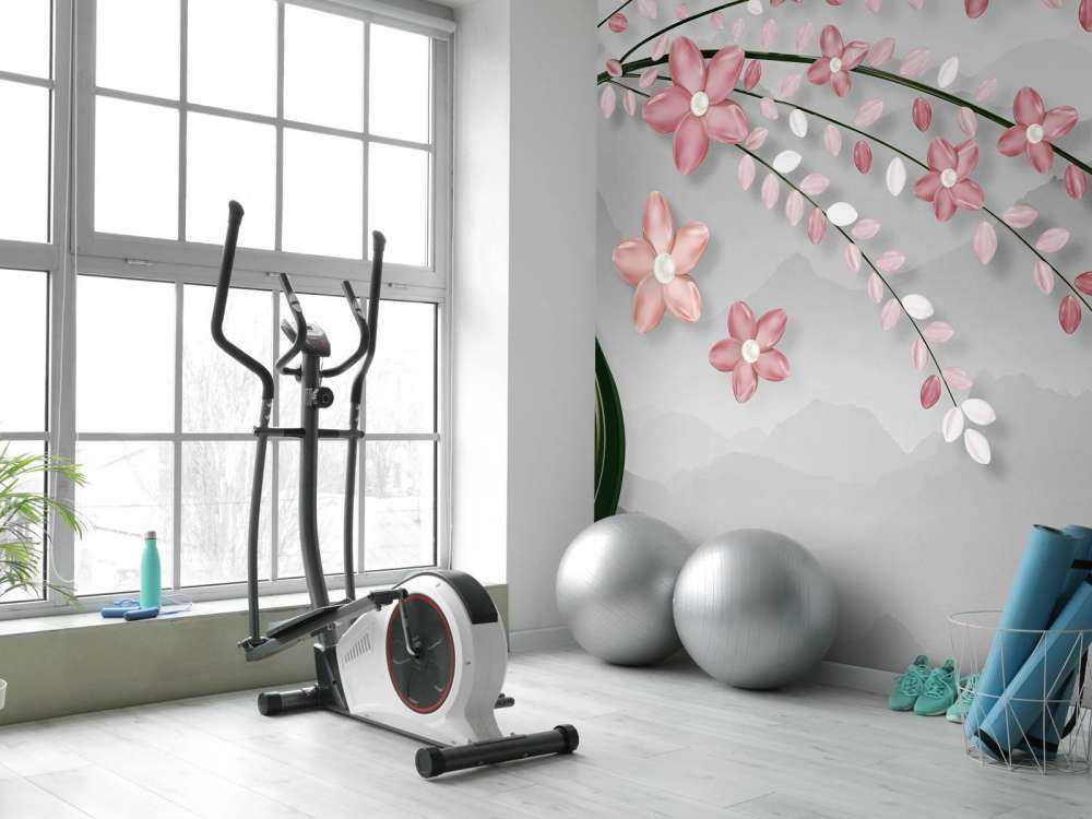 Drzewo 3D z różowymi kwiatami