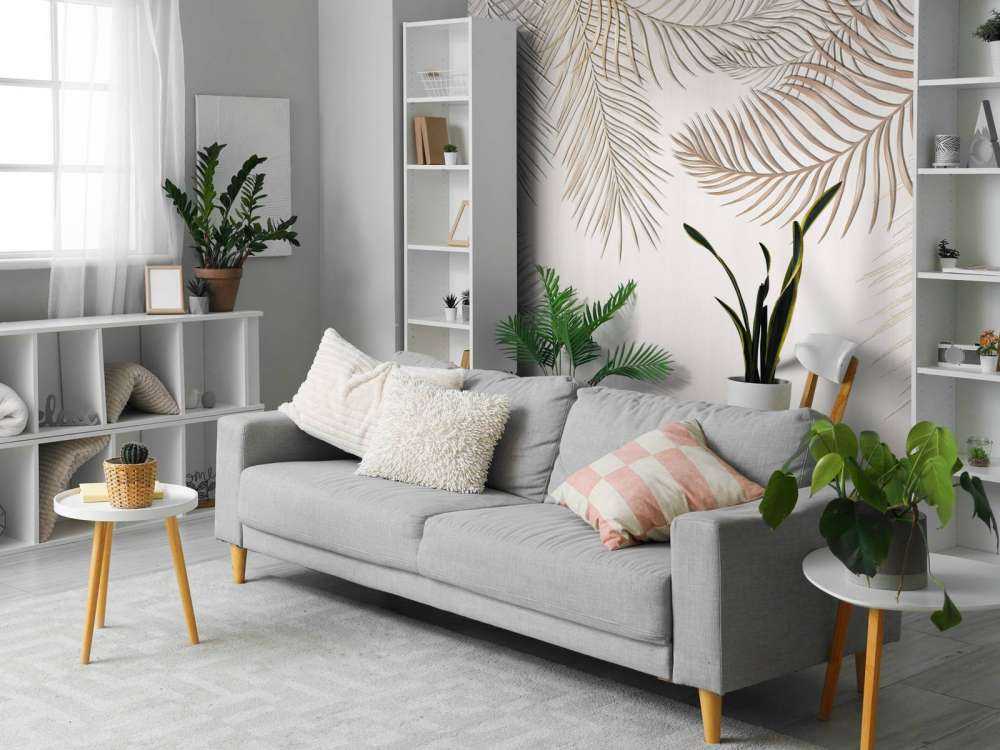 Liście palmy w kolorze beżowym