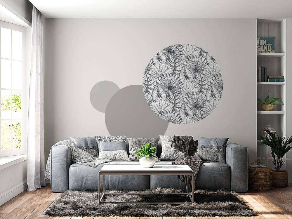 Białe rysowane liście