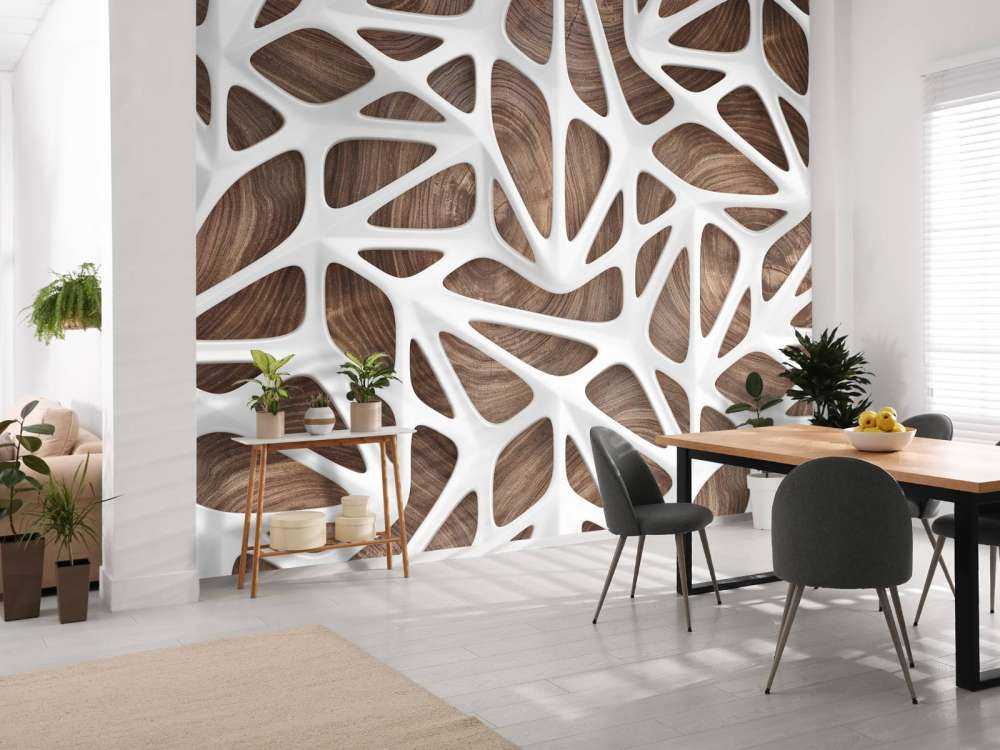 Biały wzór na drewnie