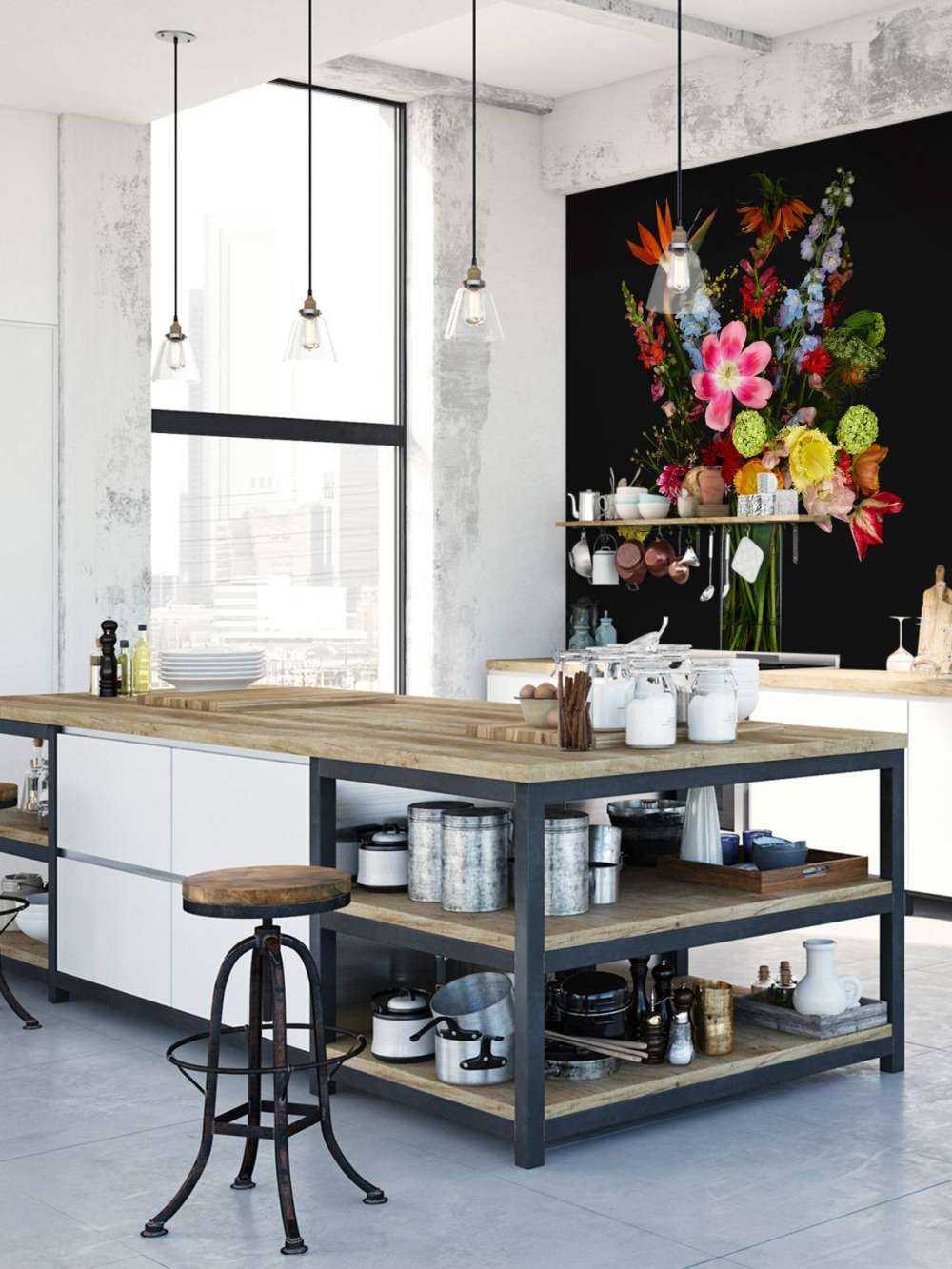 Bukiet kwiatów w szklanym wazonie