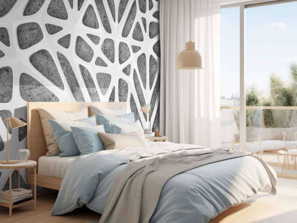 Biały wzór na betonie