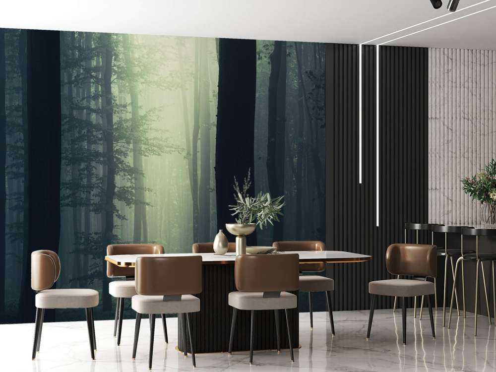 Promień słońca w lesie