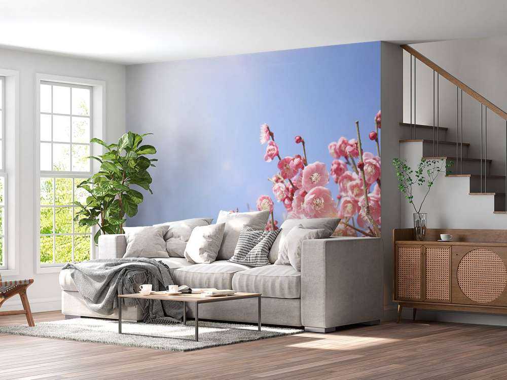 Kwiaty na tle błękitnego nieba