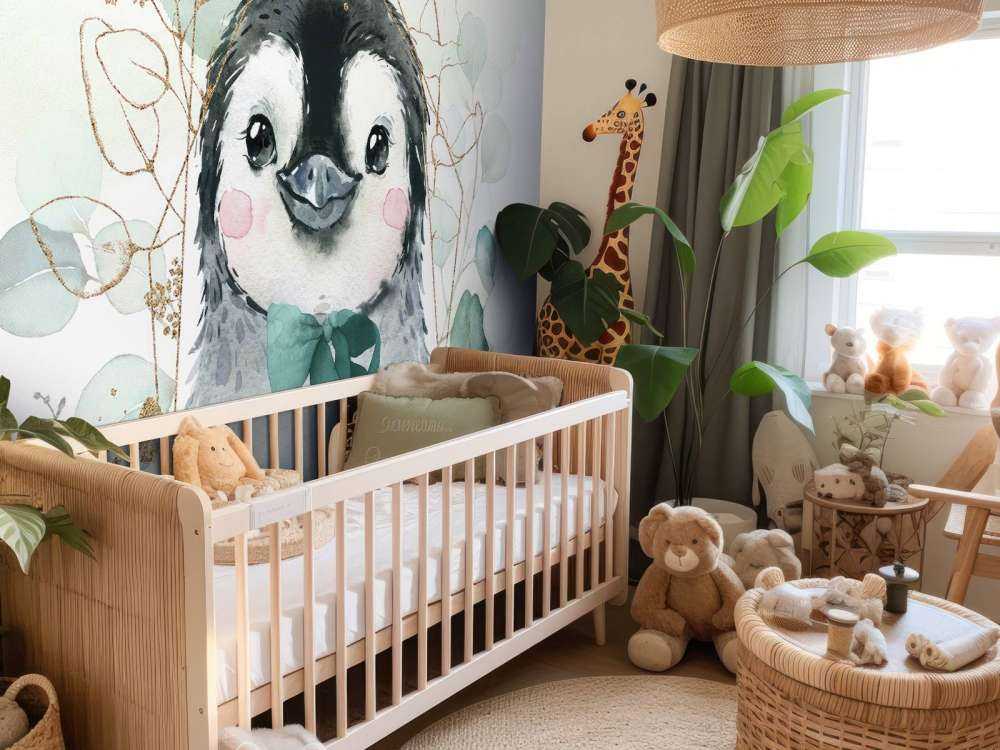 Mały pingwin i zielona kokarda