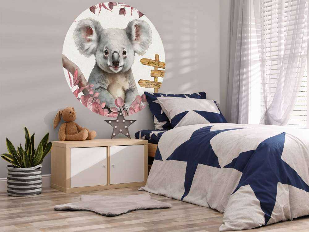 Dziecko koala w dżungli różowe