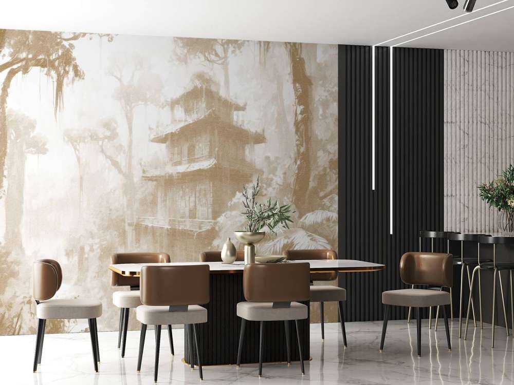 Ukryta Chatka w Mglistym Lesie, taupe