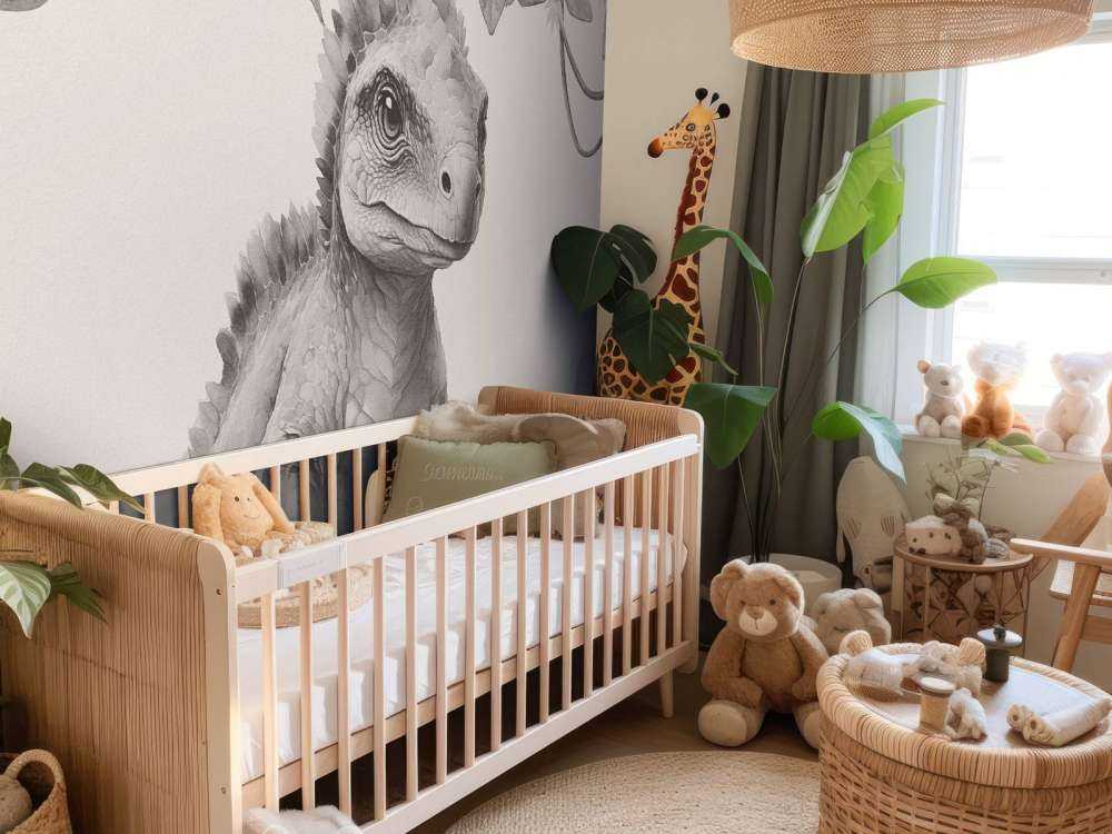 Młody ankylozaur w beżowej dżungli