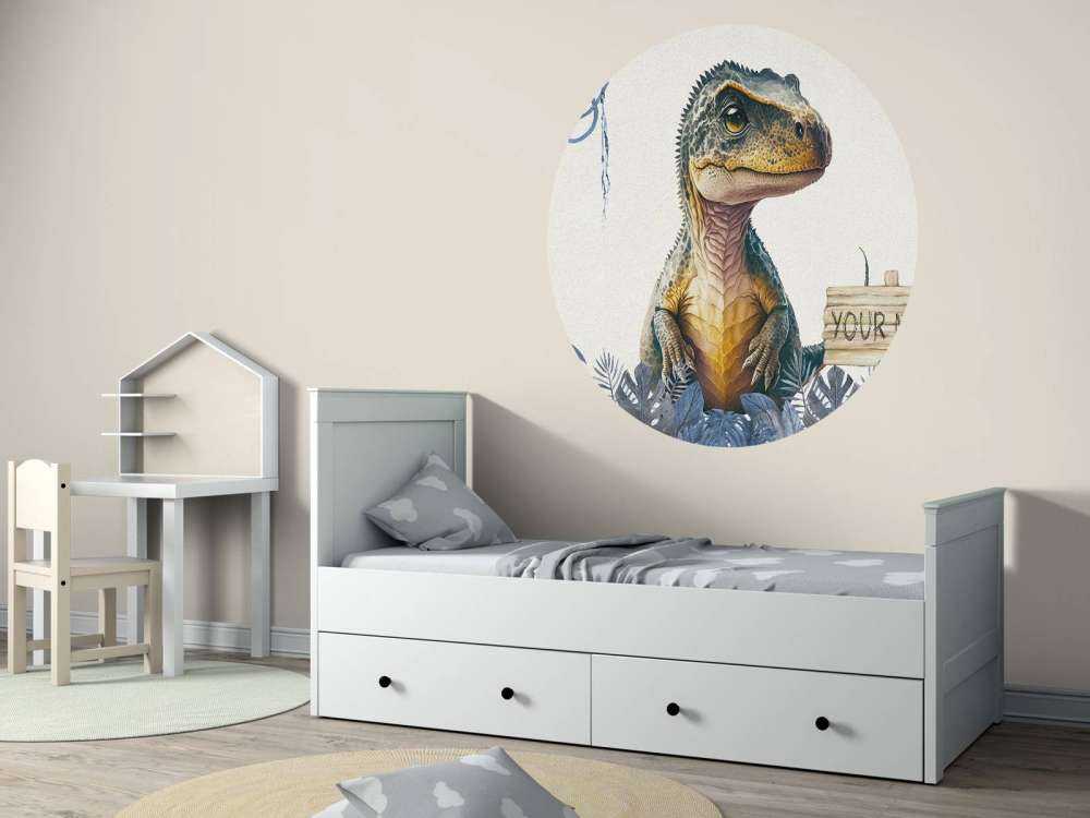 Młody t-rex w niebieskiej dżungli