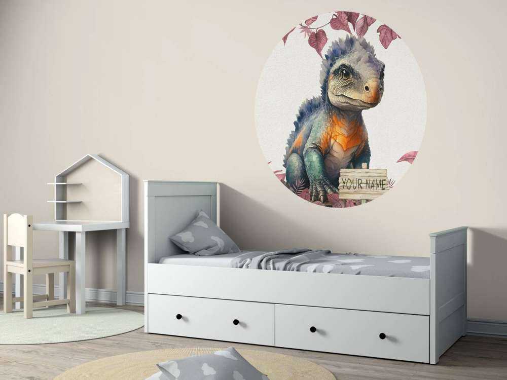 Młody ankylozaur w różowej dżungli