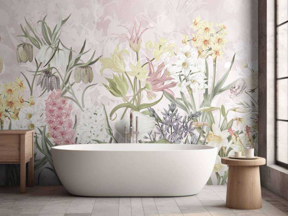 Kwiaty Wiosenne - Pastelowy Róż Płatków