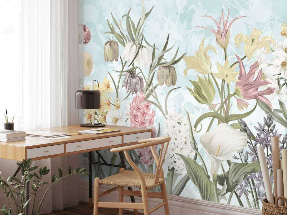 Kwiaty Wiosenne - Mgliste Aqua