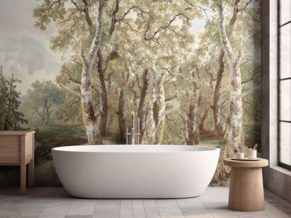 Panorama Kolorowego Krajobrazu Leśnego