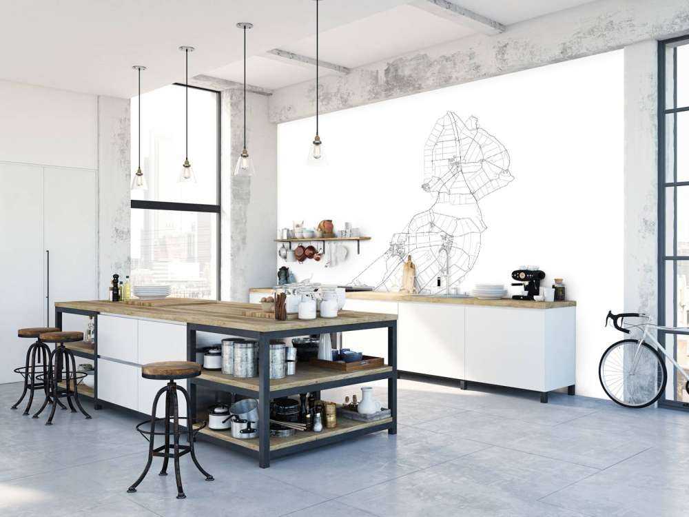 Mapa Flevoland, biała