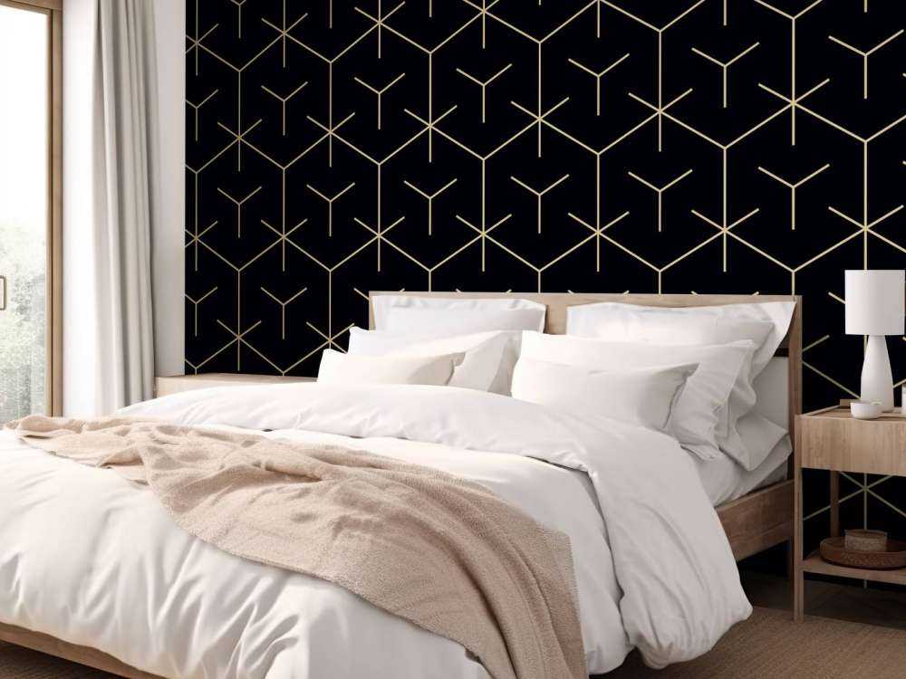 Geometryczne sześciokąty, czarne