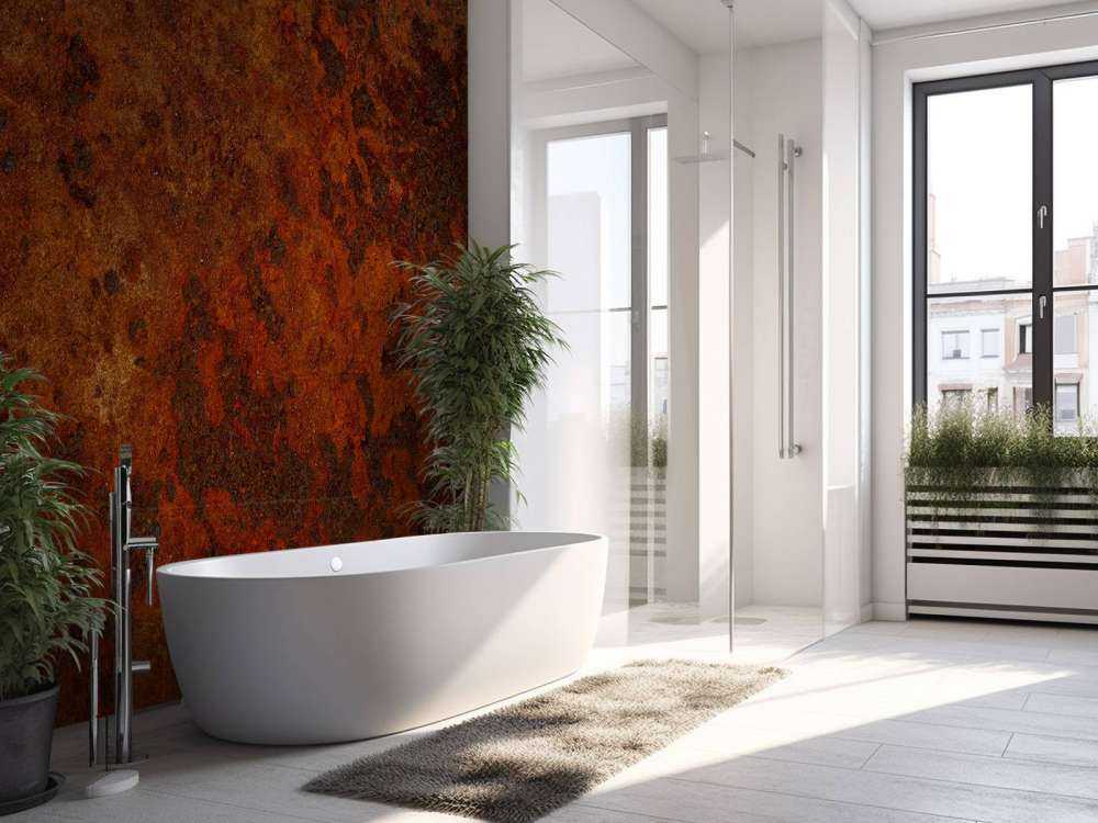 Rdzawo zabarwiona struktura