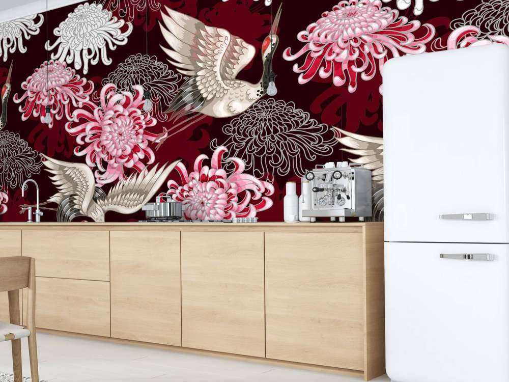 Wzór żurawia różowy