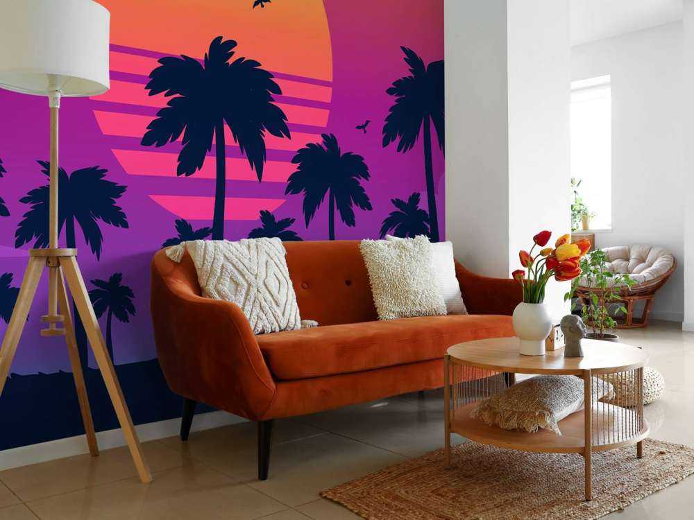 Ilustracja przedstawiająca zachód słońca