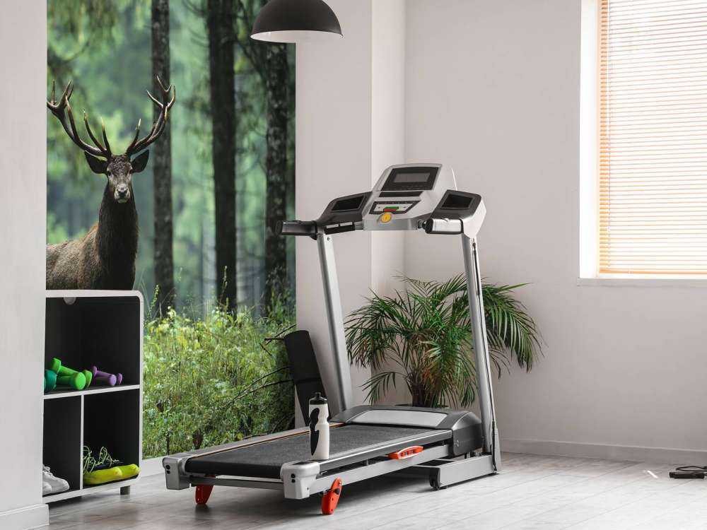 Duży jeleń między drzewami