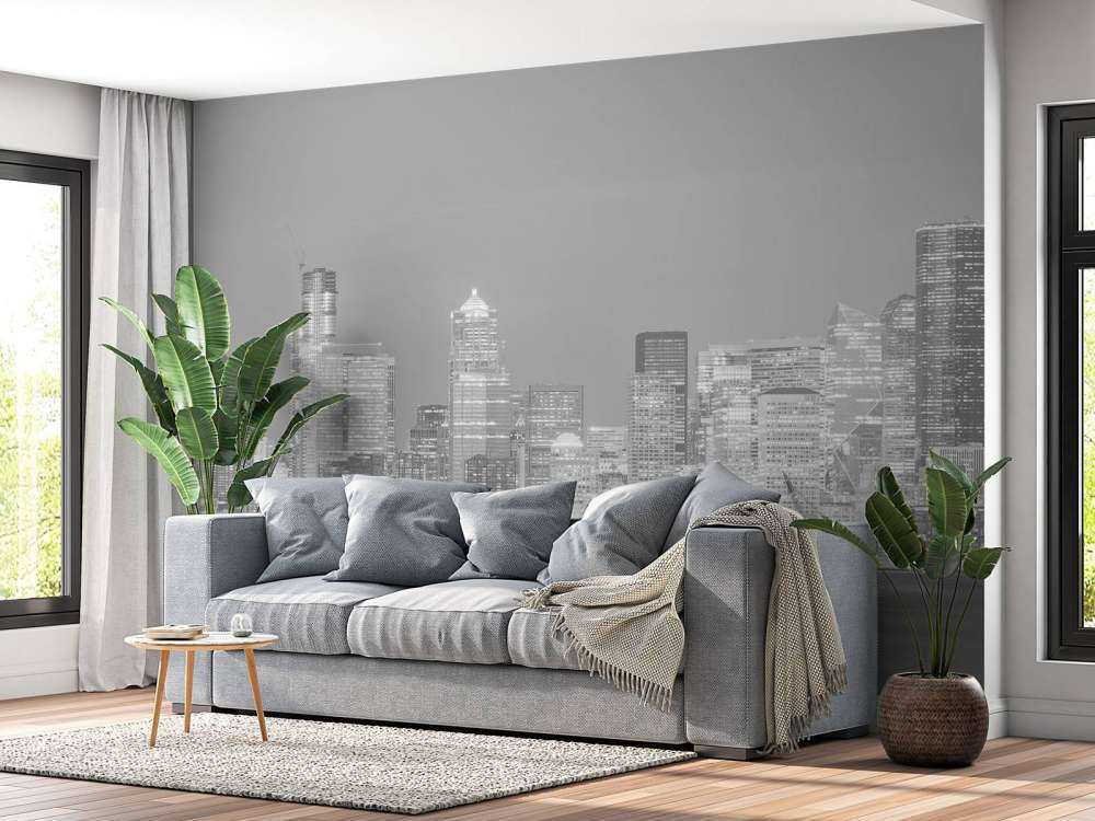 Skyline Seattle w czerni i bieli