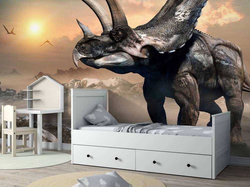 Dinozaur w porannej mgle