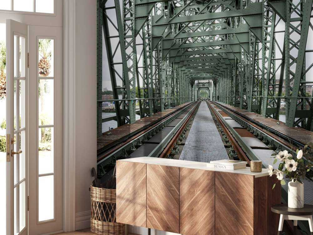 Monumentalny most kolejowy De Hef w Rotterdamie  