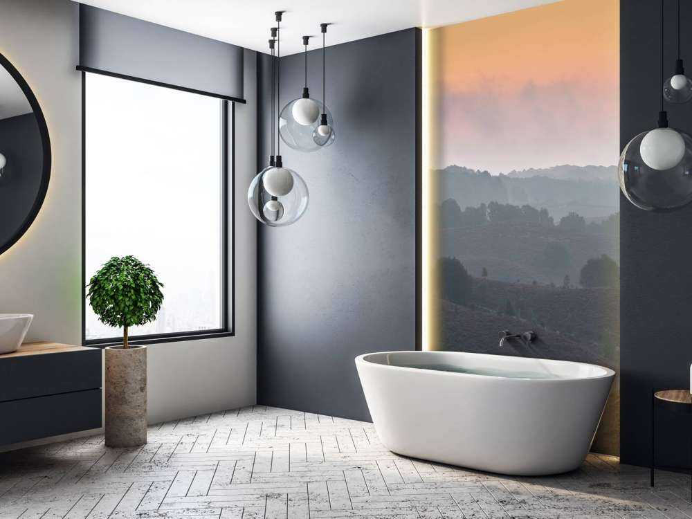 Mglisty wschód słońca na wrzosowisku