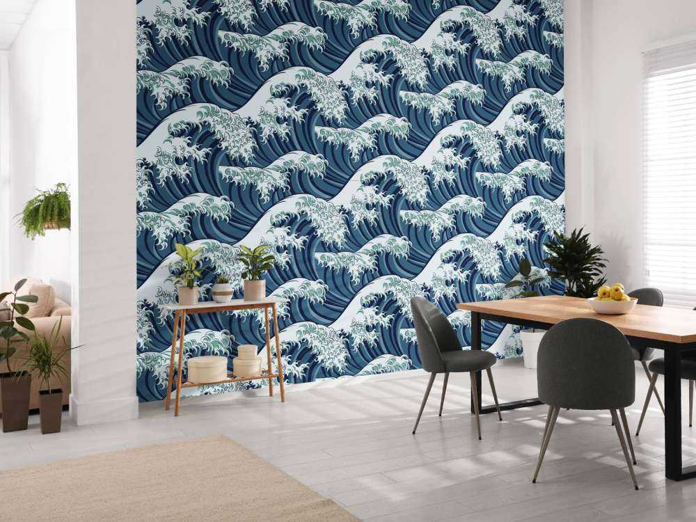 Niebieskie dzikie fale