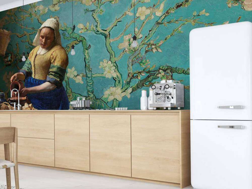 Mleczarka i kwiat migdałowca